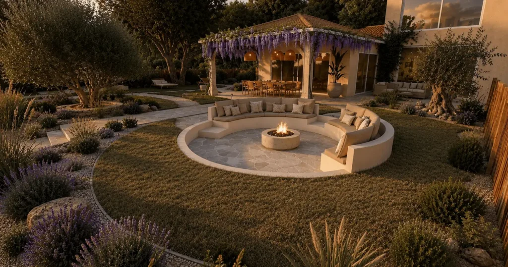 Espace détente extérieur avec pergola