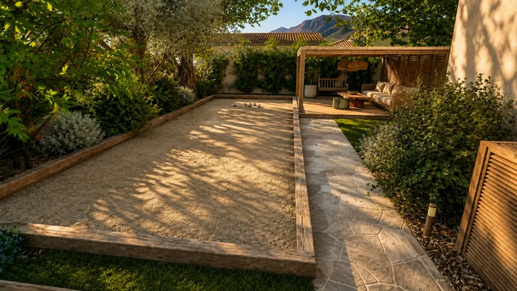 Espace boulodrome de la villa Mykonos